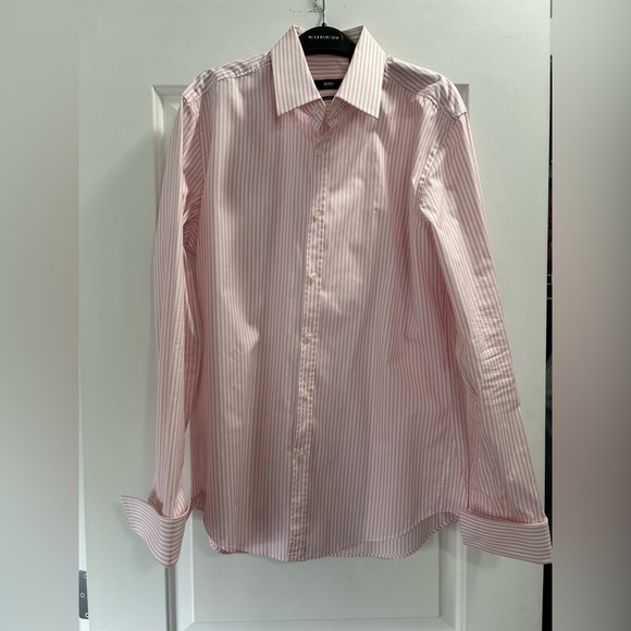 Hugo Boss Men’s Button Down Dress Shirt with French Cuffs - Picture 1 of 7